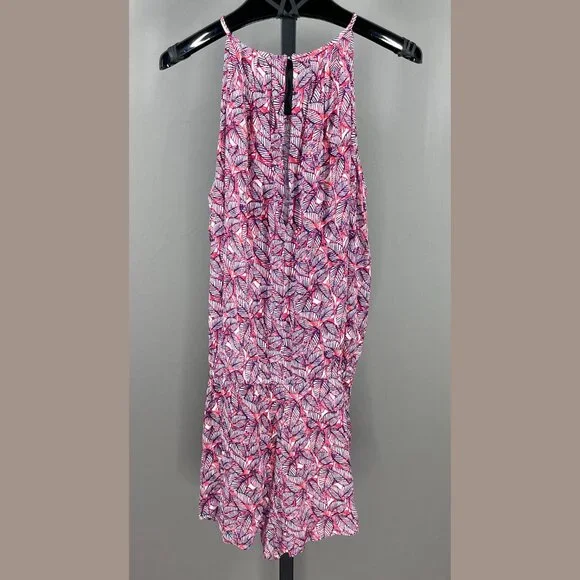 NEW Gap Romper Womens Medium pink purple floral preppy casual summer - Picture 7 of 9